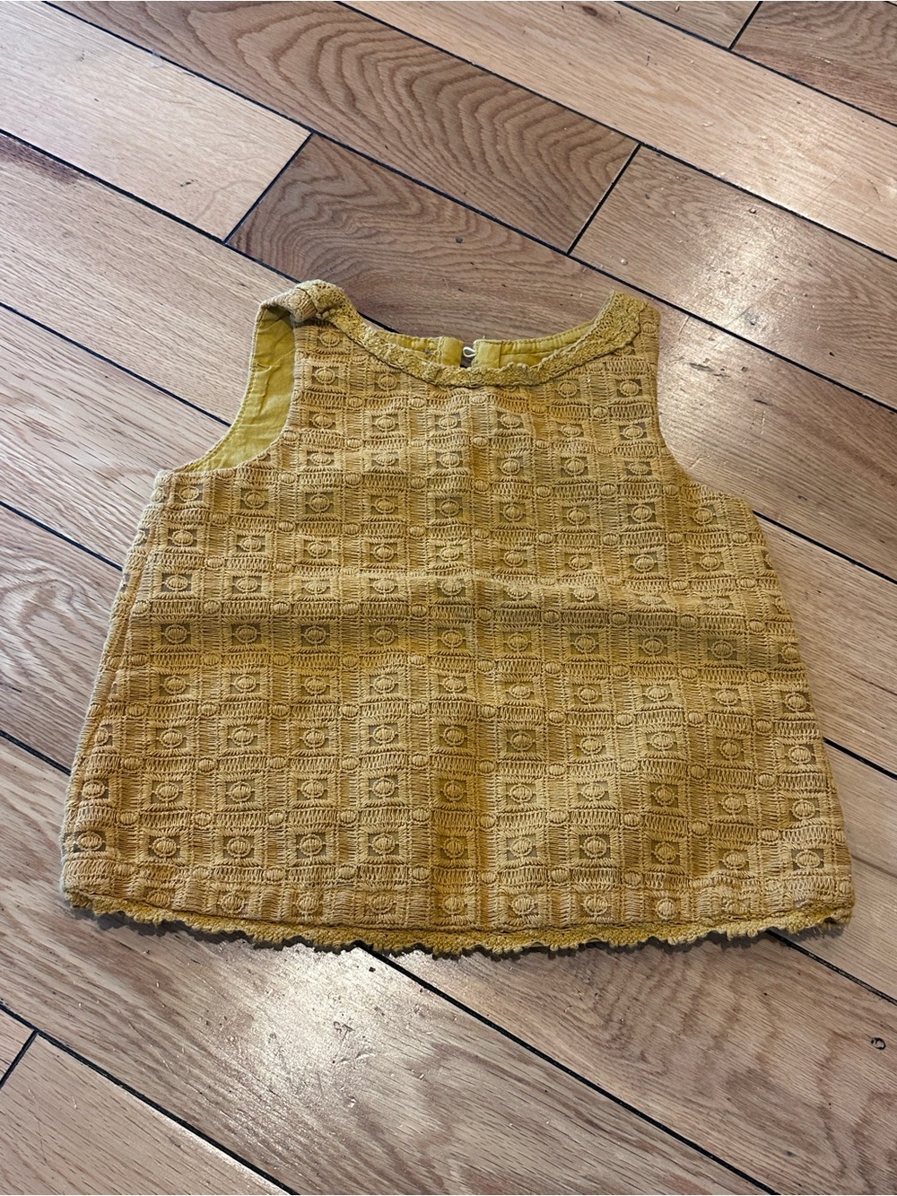 Toddler Textured Mustard Yellow Sleeveless Top